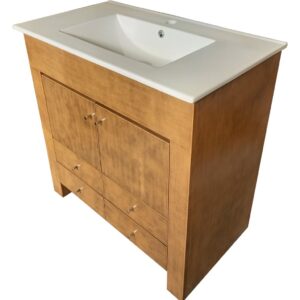 20) Vanitory Patinado Cuero con mesada de Losa 80x47 cm
