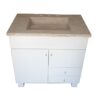 21) Vanitory Laqueado Blanco con mesada marmol Travetino 80x47 cm