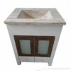 23) Vanitory Combinado con mesada de marmol travertino con faldon 60x47 cm