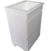 25) Vanitory Laqueado Blanco con Mesada Marmolina 50x40