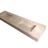 7) Mesada Marmol Travertino Gama doble bacha con faldon a medida