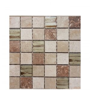 72) Malla 5x5 Ceramica y Vidrio Cuarzita 30x30 cm