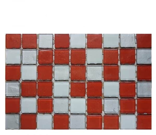 79) Malla Vetro 3x3 Rosso Bianco 20x30 cm